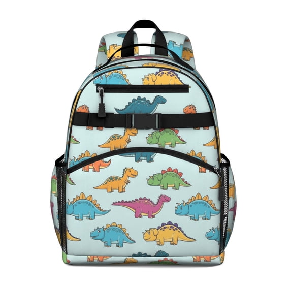 Dinosaur Names Chart Pattern Cute School Backpack Bag for School with Padded Back and Adjustable Shoulder Straps 15.25"x11.5"x5.25"