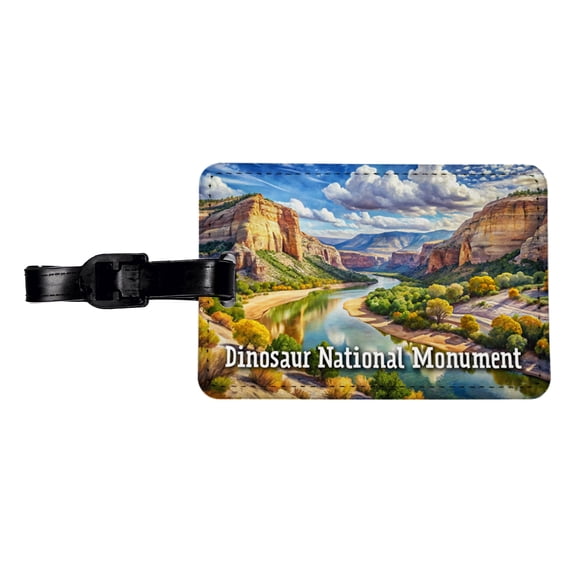 Dinosaur National Monument Colorado, Utah Faux Leather Travel Luggage Tag