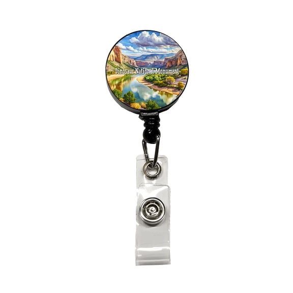 Dinosaur National Monument Colorado, Utah Retractable Reel ID Badge Key Card Name Tag Holder with Clip
