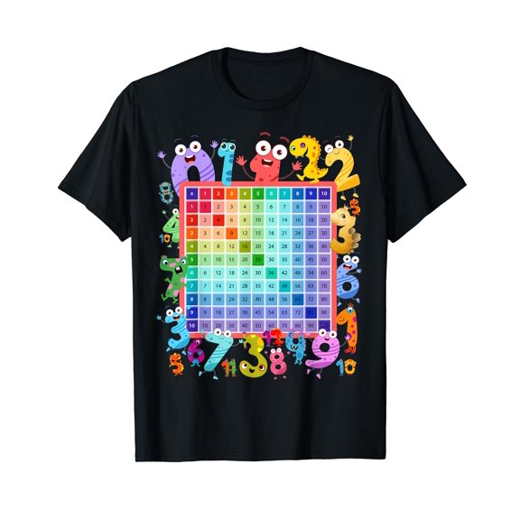 Dinosaur Numbers Idea For Kids & Dino Multiplication Square T-Shirt