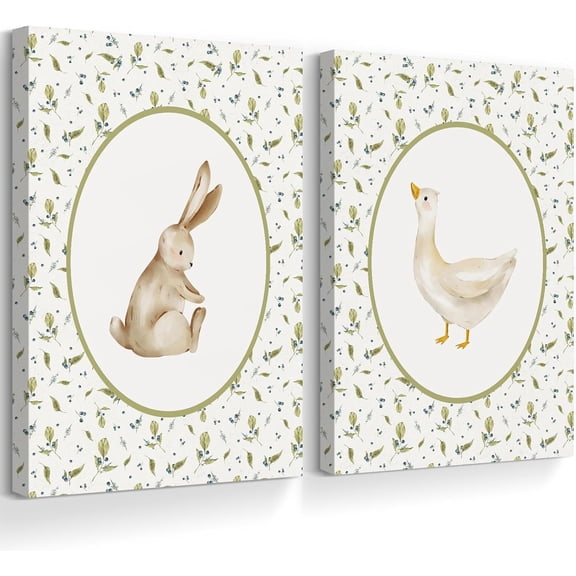 Dinosaur Nursery Wall Art Kids Canvas Poster Baby Boy Nursery Wall Decor Green Dino Pictures Toddler Prints Cartoon Dino Car Painting Boys Room Artwork for Bedroom Bathroom 12x16x3 Inch Ready to Hang