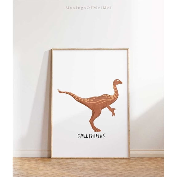 Dinosaur Nursery Wall Artboho Decor Room Art Birthday Boys Poster, Unframed Poster Size 16x24