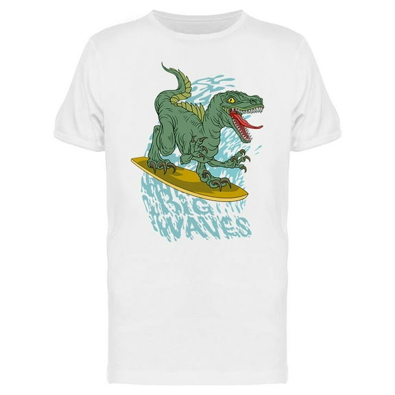 Dinosaur On A Surfboard T-Shirt Men -Image by Shutterstock, Male x-Large