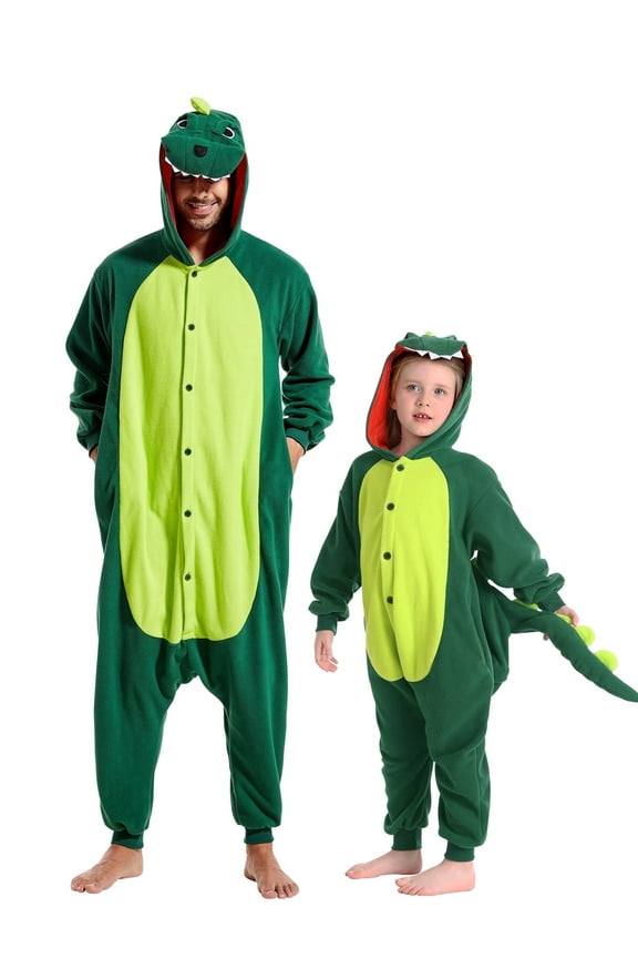 Dinosaur Onesie Adults Unisex Animal Pajama Polyester One-Piece Sleepwear for Women and Men X-Large
