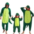 thumbnail image 1 of Dinosaur Onesie Kids Unisex Animal One piece Pajamas Polyester sleepwear Green Outfit for Gilrs and Boys 8-10 Years, 1 of 6