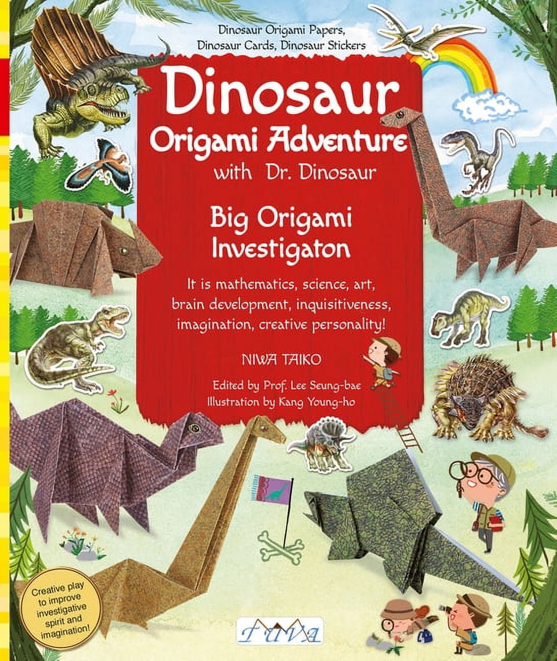 Dinosaur Origami Adventure : Dinosaur Origami Papers, Dinosaur Cards, Dinosaur Stickers (Paperback)