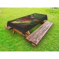 thumbnail image 1 of Dinosaur Outdoor Tablecloth, Aggressive Wild T-Rex Head Colorful Hand Drawn Style Jurassic Period, Decorative Washable Fabric Picnic Tablecloth, 58 X 104 Inches, Dark Brown Fern Green, by Ambesonne, 1 of 2