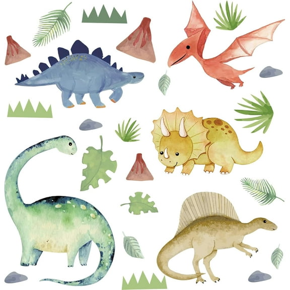 Dinosaur PVC Wall Stickers Funny Art Wall Decals Vinyl Wall Sticker Inspirational Lettering Quotes Saying Wall Decor for Home Living Room Bedroom Decoration Colorful13.38x32.7in Colorful