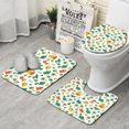 thumbnail image 1 of Dinosaur and Palm Tree Pattern Bathroom Rugs Sets 3 Piece,Toilet Cover Set,Absorbent Non Slip Bathroom Mats Sets with U-Shaped Contour Rug Toilet Rug Set, 1 of 5