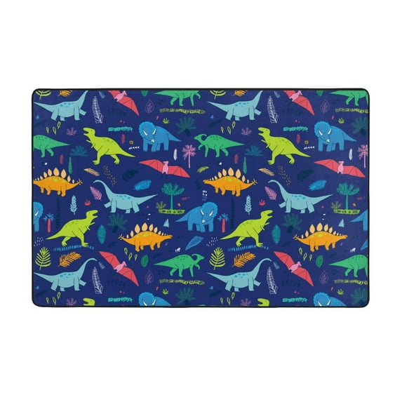 Dinosaur Palms Tropical Leaves Shaggy Area Rug, Rugs for Living Room Bedroom Non Slip Door Mat Indoor Carpet Machine Washable Nursery Home Decor Floor Mats for Entryway 60x39in-#