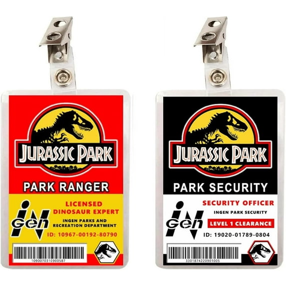 Dinosaur Park Ranger License & Security Set of 2 ID Badges