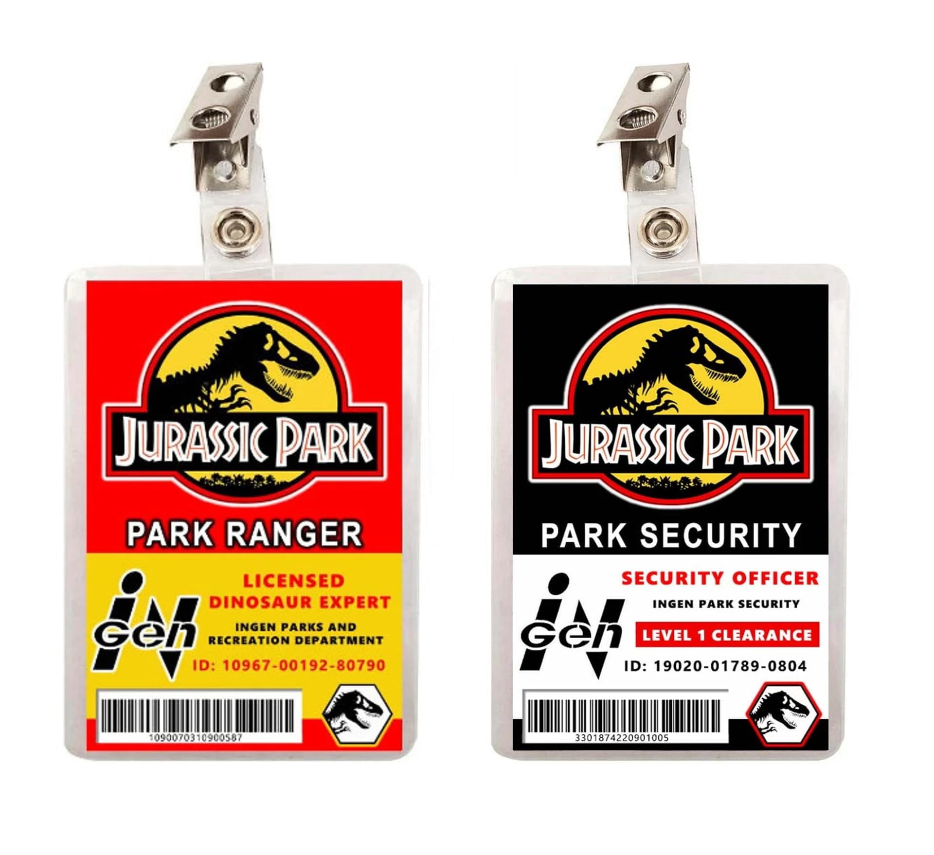 Dinosaur Park Ranger License & Security Set of 2 ID Badges