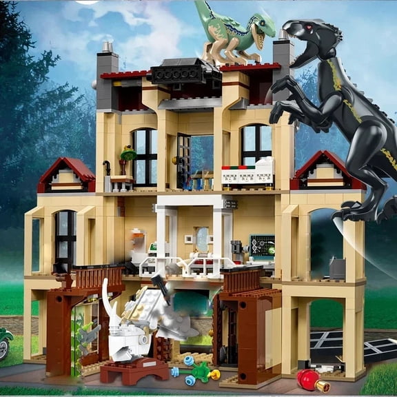 Dinosaur Park Tyrannical Dragon Attacks The Manor Creative Building Blocks Toy puzzle Assembly for Gifts 75930