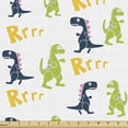 thumbnail image 1 of Ambesonne Dinosaur Fabric by the Yard Upholstery, Happy Cartoon Dino, 1 Yard, Multicolor, 1 of 4