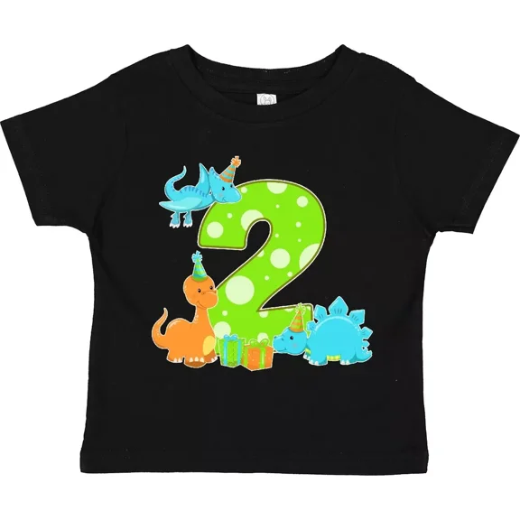 Dinosaur Party-Second Birthday Toddler T-Shirt Birthdays Second 2Nd Baby Clothing, Cute Baby Shirt, TODDLER SHORT SLEEVE TEE BELLA CANVAS 3001T