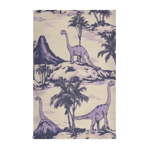 Dinosaur Pattern Decorative Waffle Towel Kitchen Dishcloth 28x18in Multi-Use Tea Towel