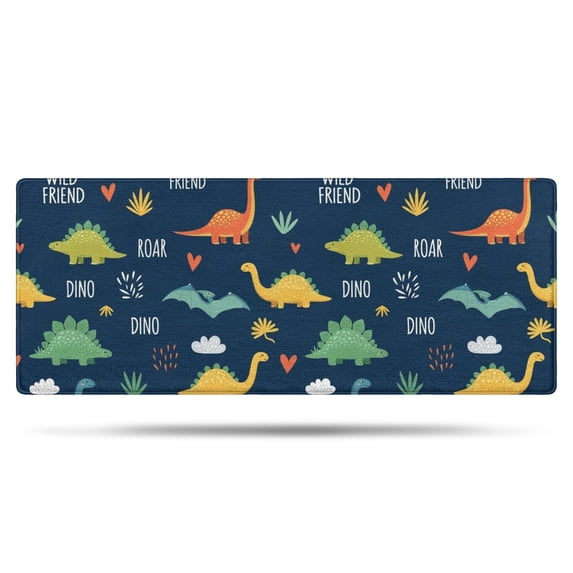 Dinosaur Pattern with Text Elements Bathroom Rugs Mat,Non Slip Microfiber Bathroom Rug,Rubber Backing,Soft Bathroom Mats for Bathroom Floor,Tub and Shower,60x24in(150x60cm)