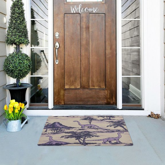 Dinosaur Pattern Versatile Absorbent Door Mat, Non-Slip, Easy to Clean 32''x20''