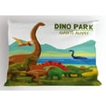 thumbnail image 1 of Dinosaur Pillow Sham Flying Swimming and Land Dinosaurs with Lake and Mountains Dino Park Alive Theme, Decorative Standard Queen Size Printed Pillowcase, 30 X 20 Inches, Multicolor, by Ambesonne, 1 of 2