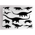 thumbnail image 1 of Dinosaur Pillow Sham Various Black Dino Silhouettes Jurassic Evolution Extinction Predator Animals, Decorative Standard King Size Printed Pillowcase, 36 X 20 Inches, Black White, by Ambesonne, 1 of 2