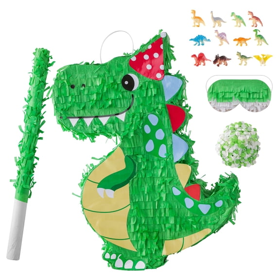 Dinosaur Pinata,Kids Dino Piata with Stick,Blindfold,Dinosaur Themed Party Decor,Perfect for Kids Birthday Party,School Parties,Classroom Activities (16.93  12.6 3.15in)