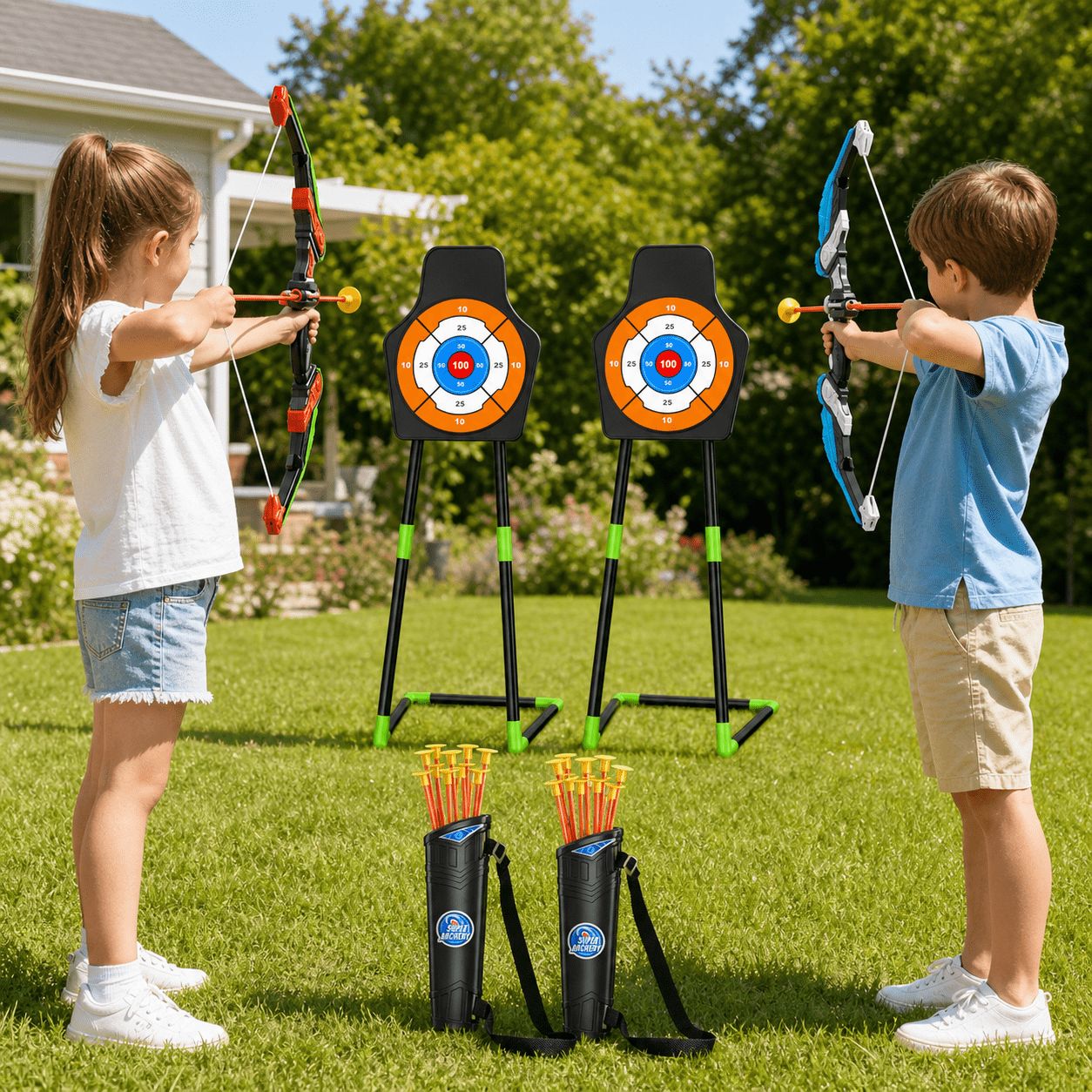 Dinosaur Planet 2 Pack Bows and Arrow Set for Kids Ages 3-11, Kids
