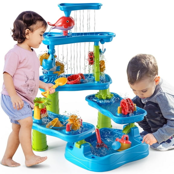 Dinosaur Planet Kids Sand Water Table, Sandbox Table Kids Activity Sensory Play Table Summer Outdoor Toys Boys Girls Gift