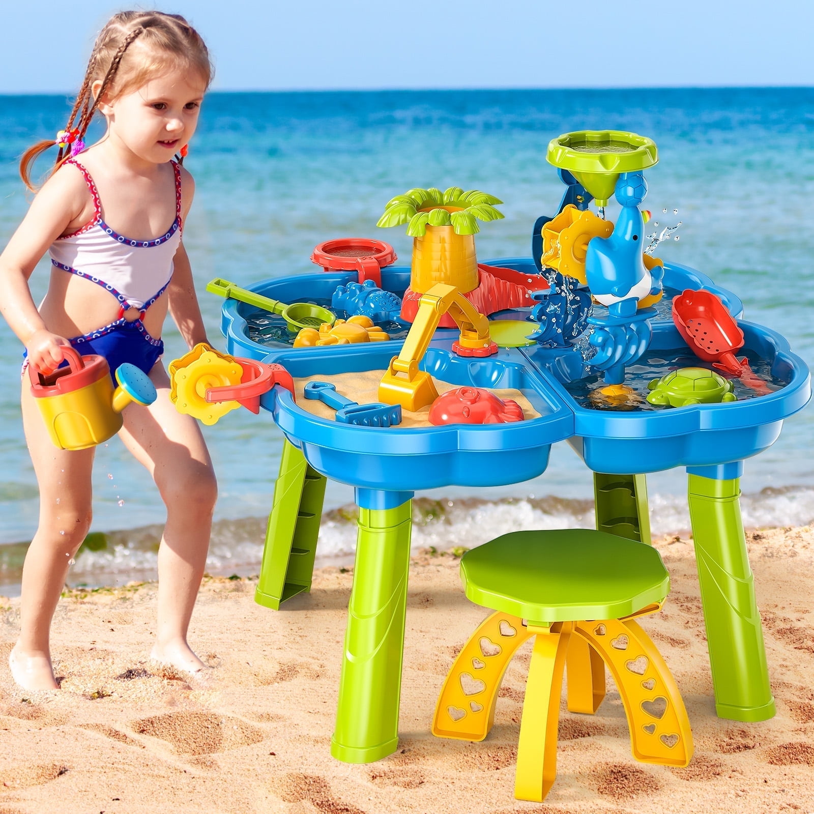 Dinosaur Planet Sand Water Table Toddlers 4 1 Play Table Kids Activity Sensory Beach Toy Outdoor Backyard Toddlers Age 2 4 Gift