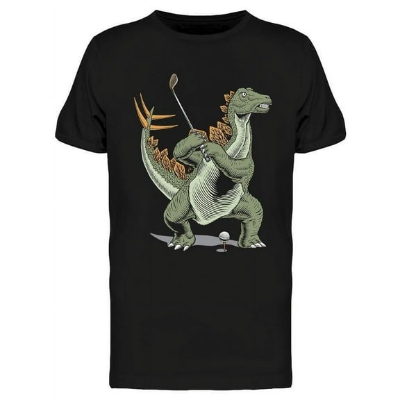 Dinosaur Playing Golf T-Shirt Men -Image by Shutterstock, Male Small