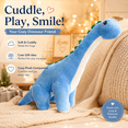 thumbnail image 1 of Dinosaur Plush Toy - Long-Necked Dinosaur Design, Soft Plush Material, Christmas Gift, Cuddly & Decorative, Suitable for Playtime & Bedtime, Perfect for Dinosaur Lovers, Blue, 13.8*7.9in, 1 of 10