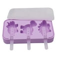 thumbnail image 1 of Dinosaur Popsicle Mold Ice Cream Maker, 3 Cavity Silicone Ice Tray for Chocolate Candy Jelly Ice Cubes Frozen Treats, DIY Summer Dessert Mold for Kids Party Holiday Kitchen Supplies, 1 of 1