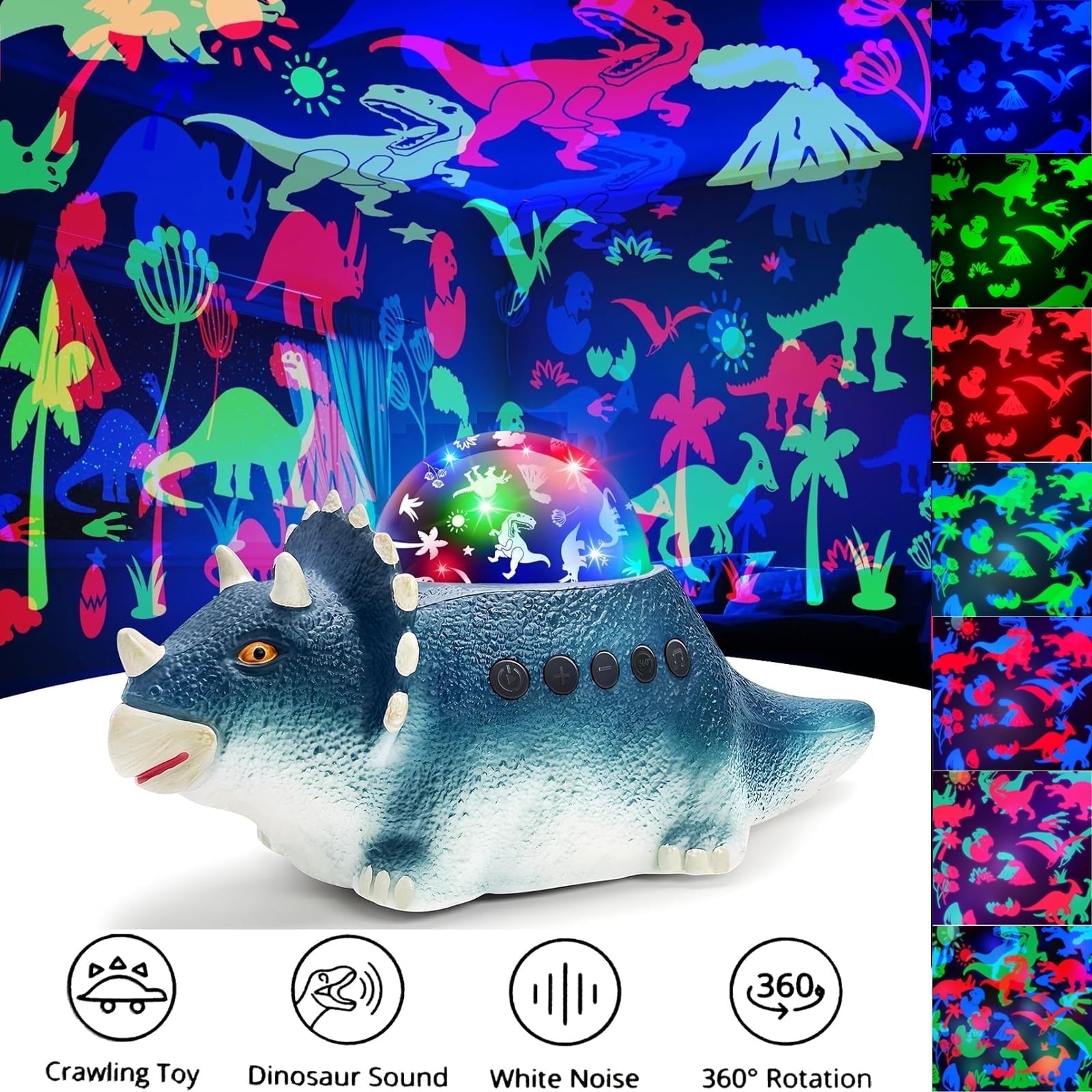 Cobus Lichtsnoer voor kinderen en jongens, met timer, 3 meter led-batterij, nachtlampje, dino-decoratie, kinderverjaardag, dino-figuren, lamp, kleine dinosaurus, figuur, set, feestlicht, gordijn, dino's, werkt op batterijen