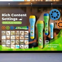 Dinosaur Projector Flashlight, Upgraded Night Light Projector Flashlight Toy, Educational Learning Bedtime Night, 24 Images Dinosaur Light Projector for Children's Day Gift A