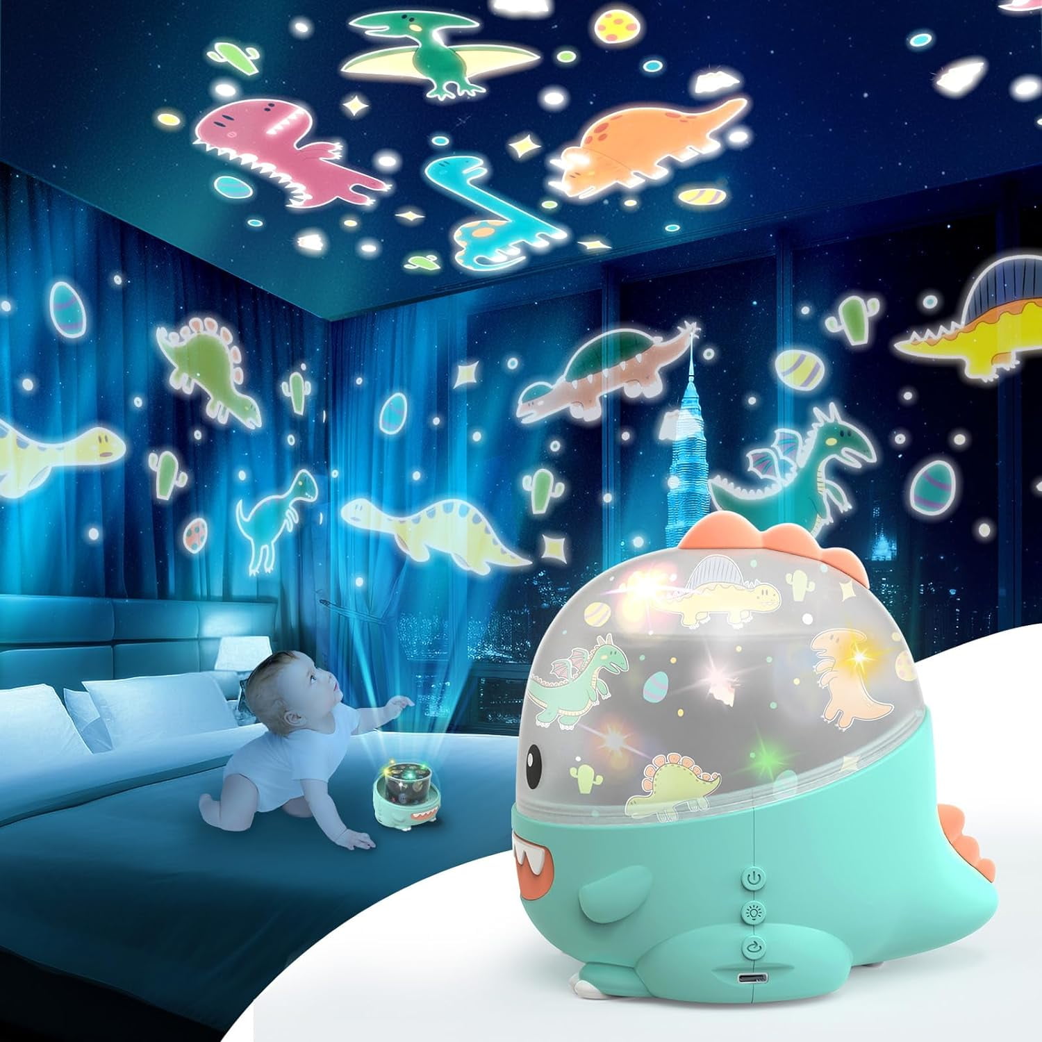 Dinosaur Projector Light Baby Toys 6 to 12 Months, Dinosaur Toys for Kids 3-5,Christmas Birthday Party Xmas Gifts for 1-12 Year Olds Boys Girls Toys