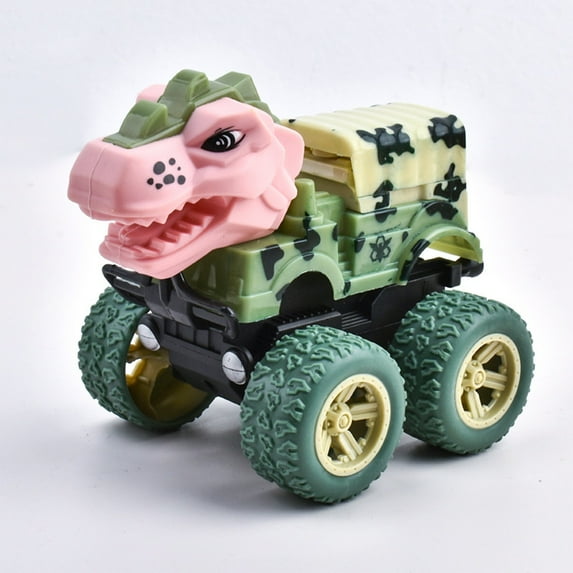 Dinosaur Push Car Toy Press and Go Engineering Vehicle Educational Motor Skill Gift for Boys Girls(H)