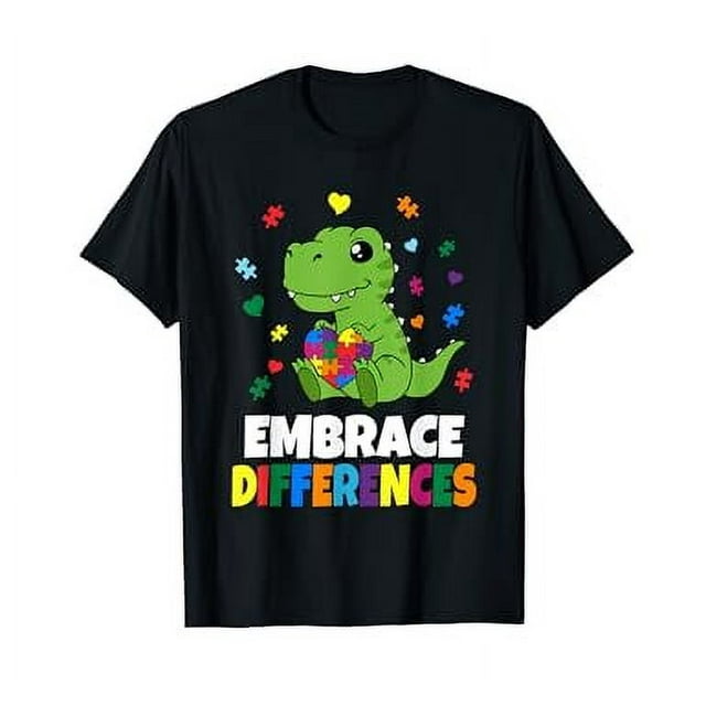 Dinosaur Puzzle Piece Autism Awareness For Boys Kids Toddler T-shirt 