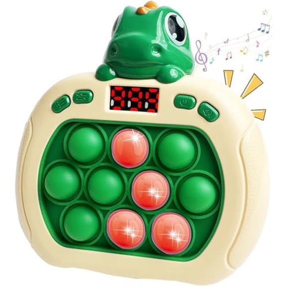 Dinosaur Quick Push Bubble Game,Easter Basket Stuffers Pop Fidget Light up Puzzle Game Sensory Toys,Easter Egg fillers Dinosaur Toys for Kids Boys Girls Toddlers Party Favor