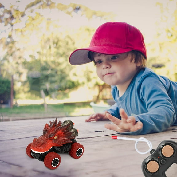Dinosaur RC Car Toy - 4-Channel Remote Control w/ 2.4GHz, Shockproof Wheels, Simulated Dino Design - Ages 3+ Gift Red