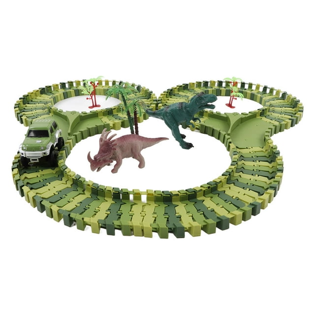 Dinosaur Race Track Car Toys Flexible Tracks Easy To Assemble Electric