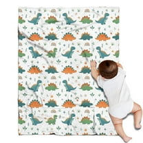 Dinosaur and Rainbow Pattern Blanket,Comfortable Soft Flannel Throw Blanket,All Season,Warm Lightweight Blankets for Sofa Bed Couch Living Room Chair,30"x40"