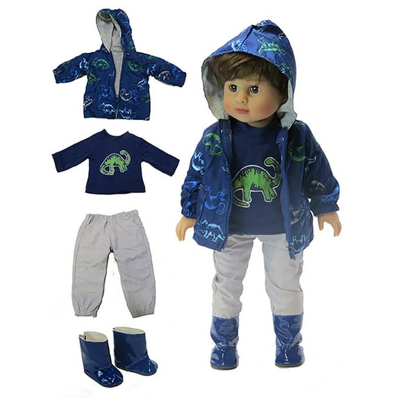 Dinosaur Raincoat Set For 18 Inch Dolls | American Fashion World