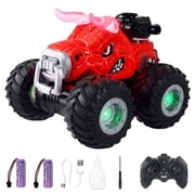 YCFUN RC Monster Truck for Kids, 360&deg; Spins Remote Control Car with Lights, Spray & 2 Batteries, RC Toy Gift for Boys Girls Ages 3-8