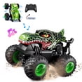 thumbnail image 1 of YCFUN RC Monster Truck Toys for Kids, 360° Stunt Remote Control Cars with LED and Music, Dinosaur Toy RC Car for Kids Boys Ages 3-12 (Green), 1 of 8