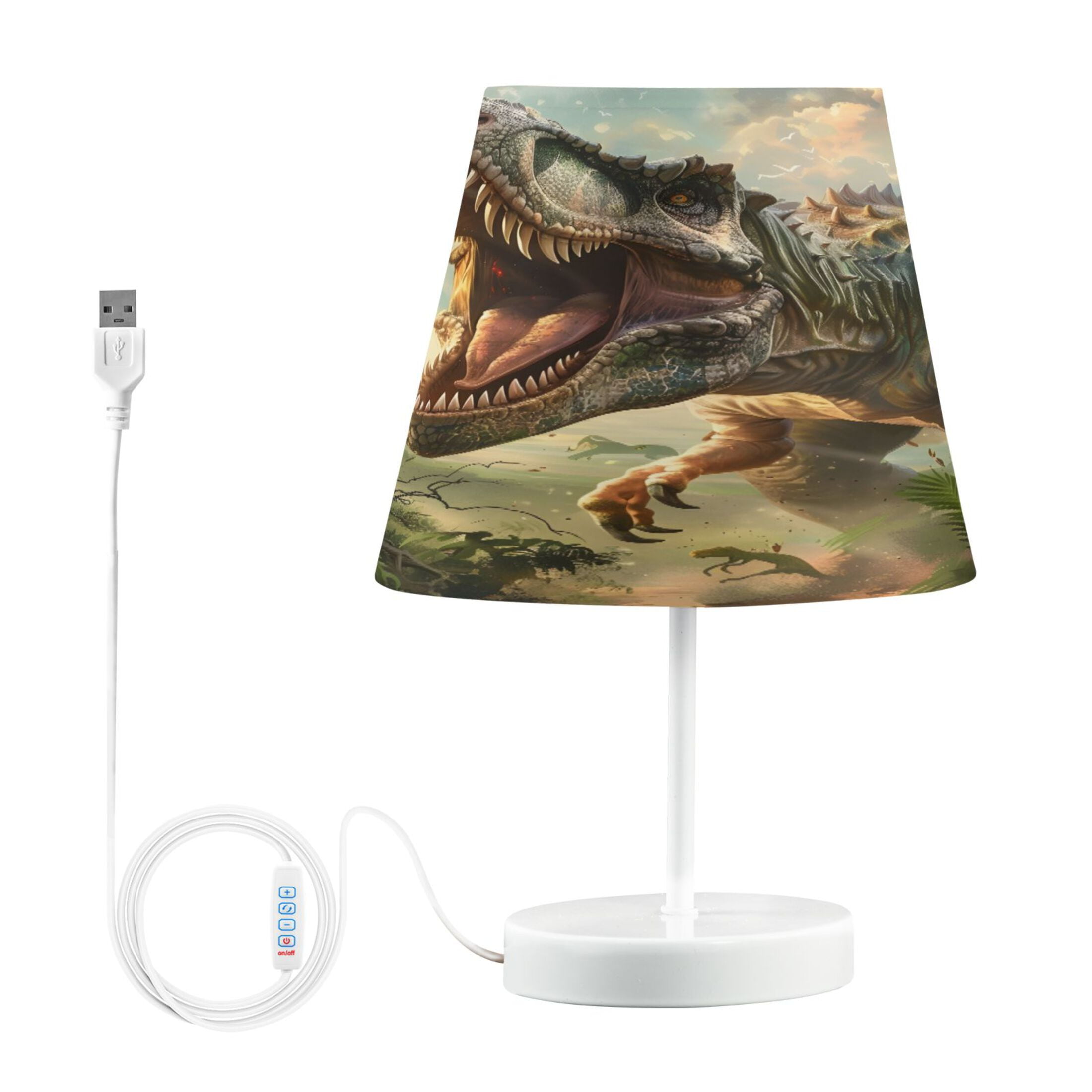 Dinosaur Roar Desk Lamp LED Table Nightstand Lamps with 3 Color Temperatures for Home Bedroom Living Room Decor 8x12