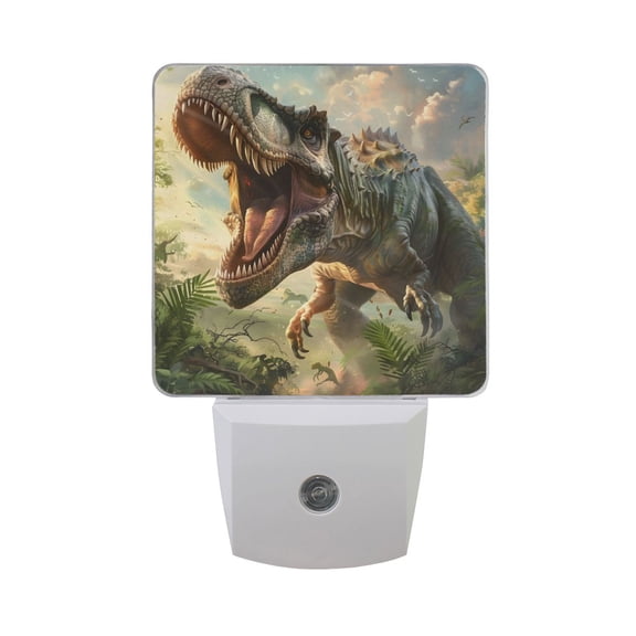 Dinosaur Roar Night Light 2 Pack LED Nightlight Plug into Wall Dusk to Dawn Sensor Soft White