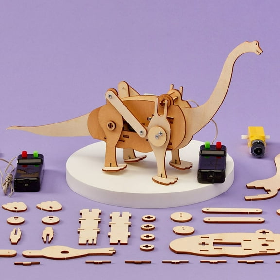 Dinosaur Robot Brachiosaurus, DIY Kit, Educational STEM Toy, Craft Kit for Kids