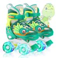 thumbnail image 1 of Dinosaur Roller Skates for Boys Kids Toddler,Dino Quad Skates Shoes W/Light up &Adjustable for Gifts, 1 of 10