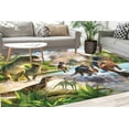 thumbnail image 1 of Dinosaur Rugs, Dino Rug, Boy Room Rug, Children Rugs, Gift For Him, Thin Rug, Bedroom Rug, Housewarming Gift, Nursery Rug, Accent Rug, 2.6'x9.2' - 80x280 cm, 1 of 4