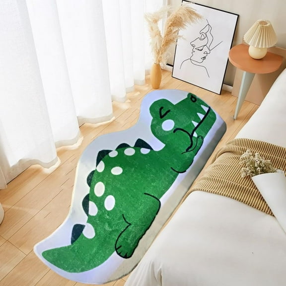 Dinosaur Rugs for Boys Bedroom Shag Kids Rug Carpets, Cozy Plush Cat Printed Rug with Cartoon Animal Dino Nurseryroom Der (Dinosaur,16''x48'')