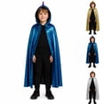 thumbnail image 1 of Dinosaur Sequin Cape, Costume Hood Horns, Shiny Dragon Cloak, Hooded Cape for Ki'Ds | Chil-Dren's Cloak With Hood for Halloween, Costumes, Medieval, Renaissance, Cosplay and More, Black L, 1 of 7